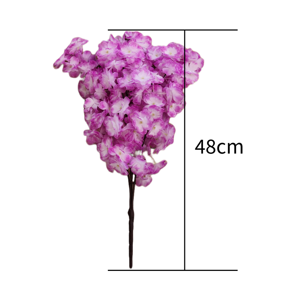 SHRIHAUS Artificial Cherry Blossom Flower Bunch Purple
