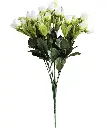 SHRIHAUS Silk Rose Buds Flower Bunch White