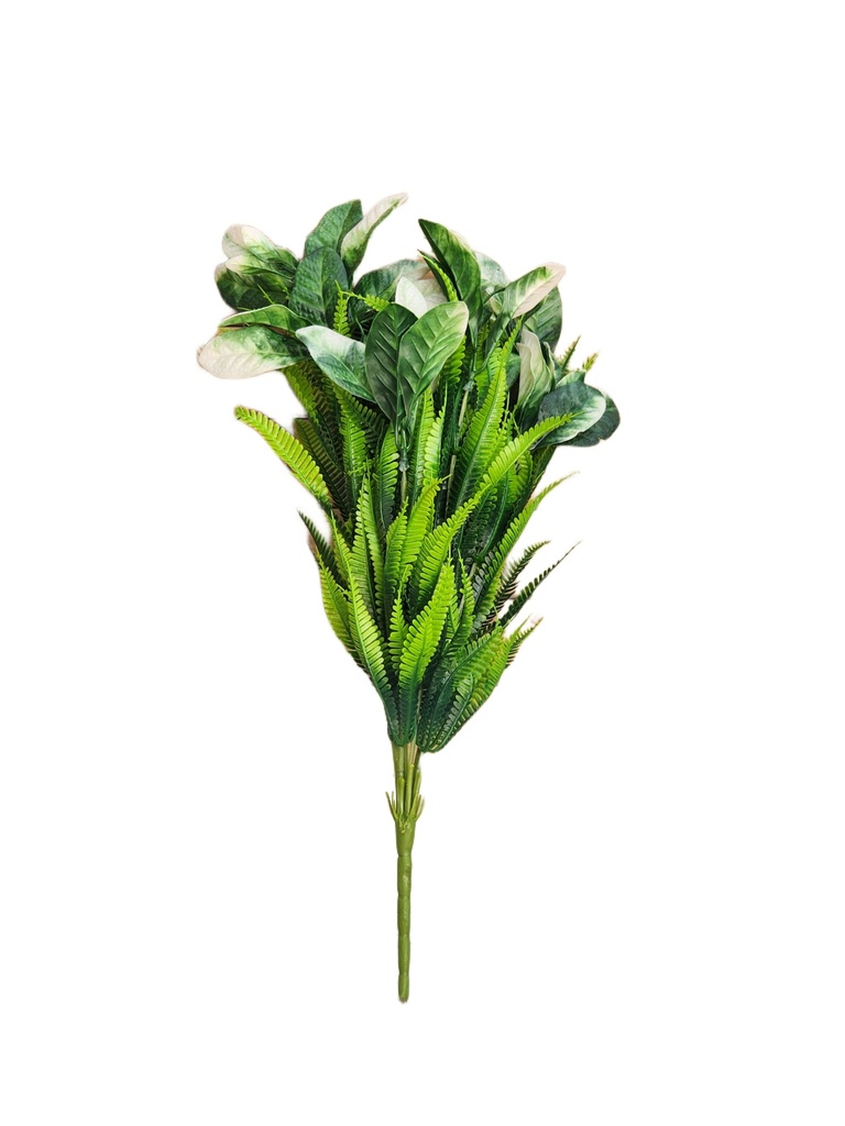 SHRIHAUS Artificial Leaves Bunch White, Green Shade