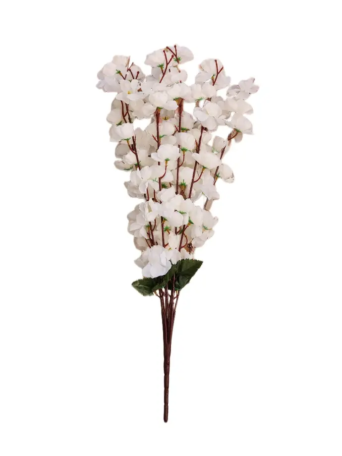 SHRIHAUS Artificial White Orchid Flower Bunch