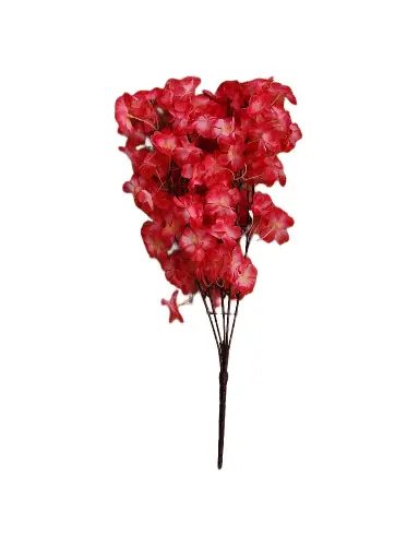 SHRIHAUS Artificial Cherry Blossom Flower Bunch Red