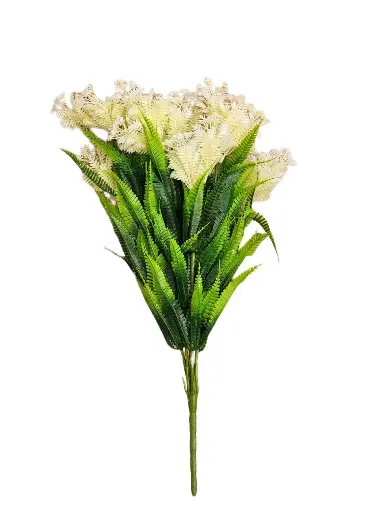 SHRIHAUS Artificial Fern Bunch White