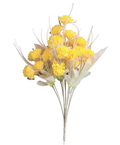 SHRIHAUS Artificial Marigold Flowers Stick Yellow