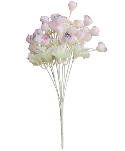 SHRIHAUS Rose Buds Artificial Flowers Stick Baby Pink