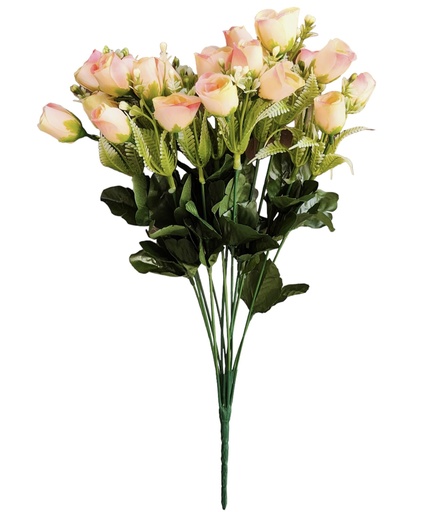 SHRIHAUS Silk Rose Buds Flower Bunch Cream