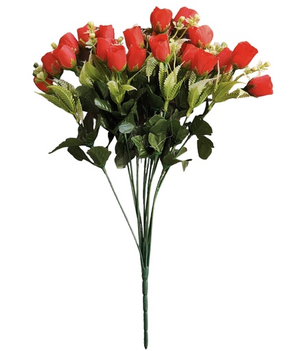 SHRIHAUS Silk Rose Buds Flower Bunch Red