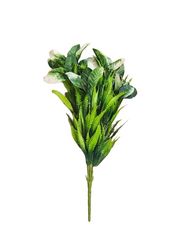 SHRIHAUS Artificial Leaves Bunch White, Green Shade