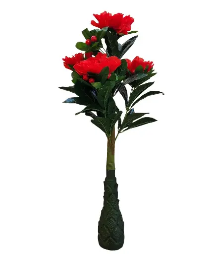 SHRIHAUS Artificial Peony Cherry Tree Red