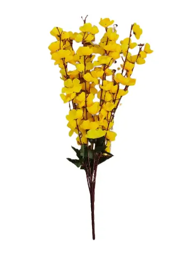 SHRIHAUS Artificial Yellow Orchid Flower Bunch