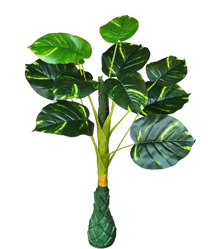 SHRIHAUS Artificial 12 Money Plant Leaves Tree