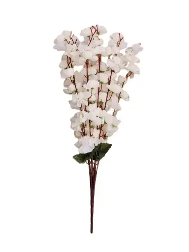 SHRIHAUS Artificial White Orchid Flower Bunch